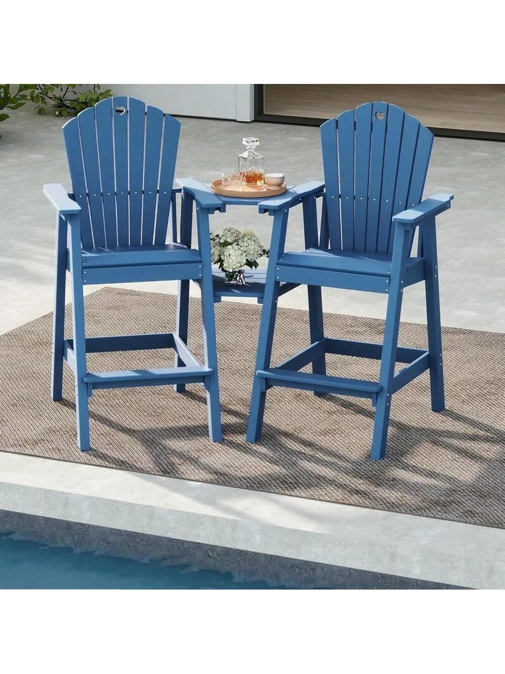 Adirondack Chairs Set Of 2 With Connecting Table Umbrella