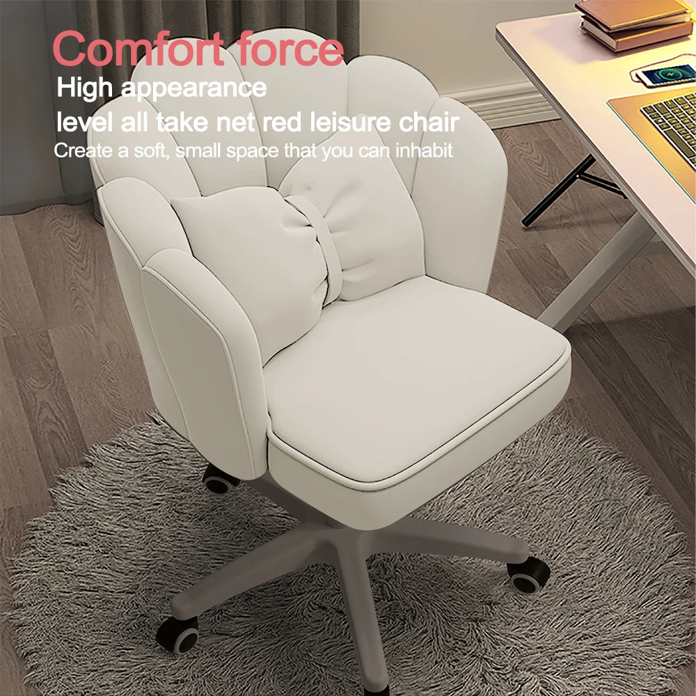 WXJHL Velvet Butterfly Desk Chair With Bow Cushion Office