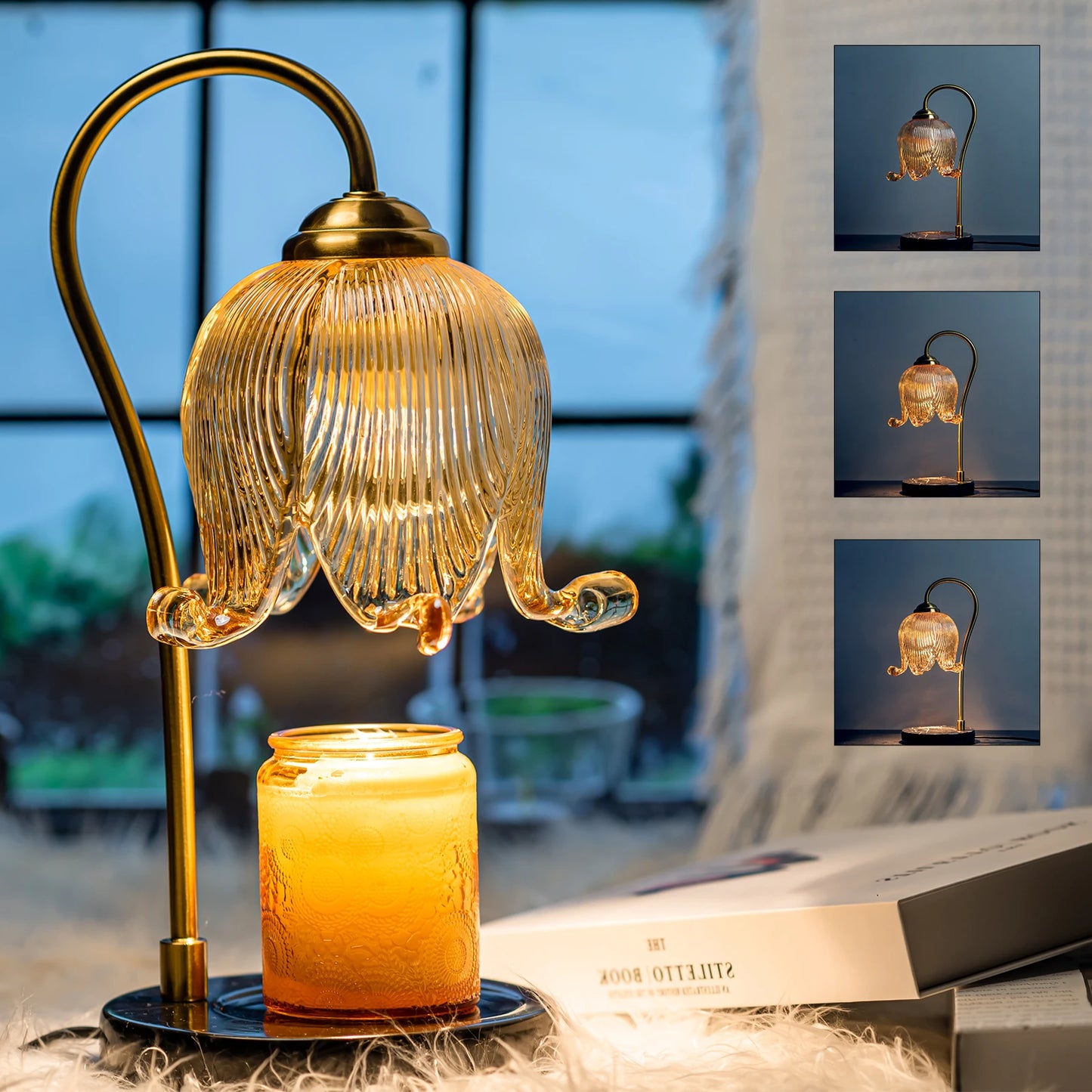 Tulip Flower Warm Candle Lamp French Retro Bedside Light