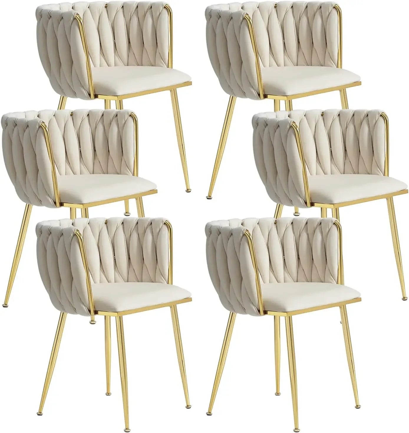 DAFIFY Upholstered Velvet Dining Chairs With Gold Legs