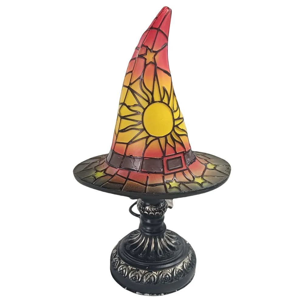 Witch Hat LED Table Lamp Night Light Resin Ornament
