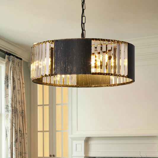 Vetrulus Modern Black Crystal Pendant Chandelier Light