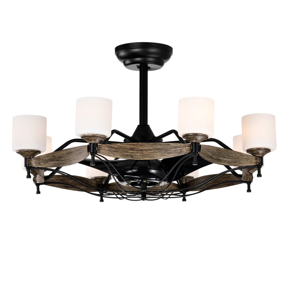 Filler Ceiling Fan Light Remote Control With Wood Grain