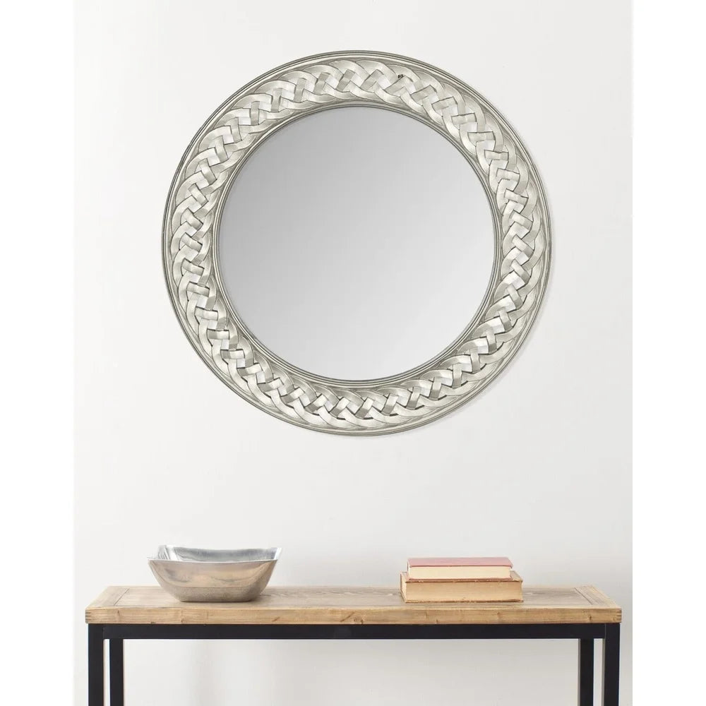 Dutrieux Braided Chain Wall Mirror Elegant Framed Glass Accent