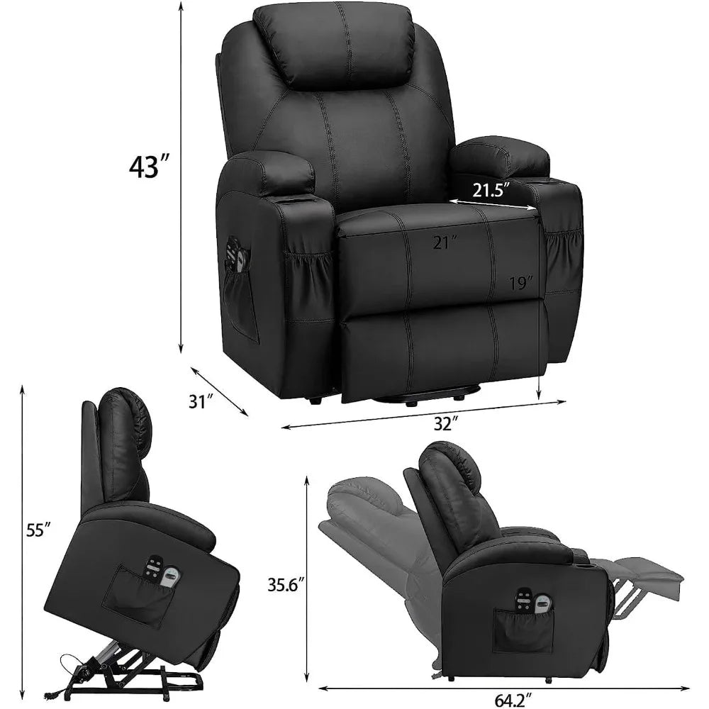 Tangxu Power Lift Massage Recliner Chair With Cup Holders