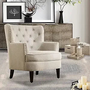 DAFIFY Harris Velvet Upholstered Club Chair Tufted Wingback