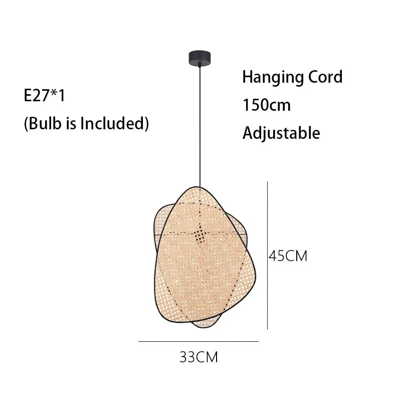 Rattan LED Floor Lamp With Nightlight For Living Room