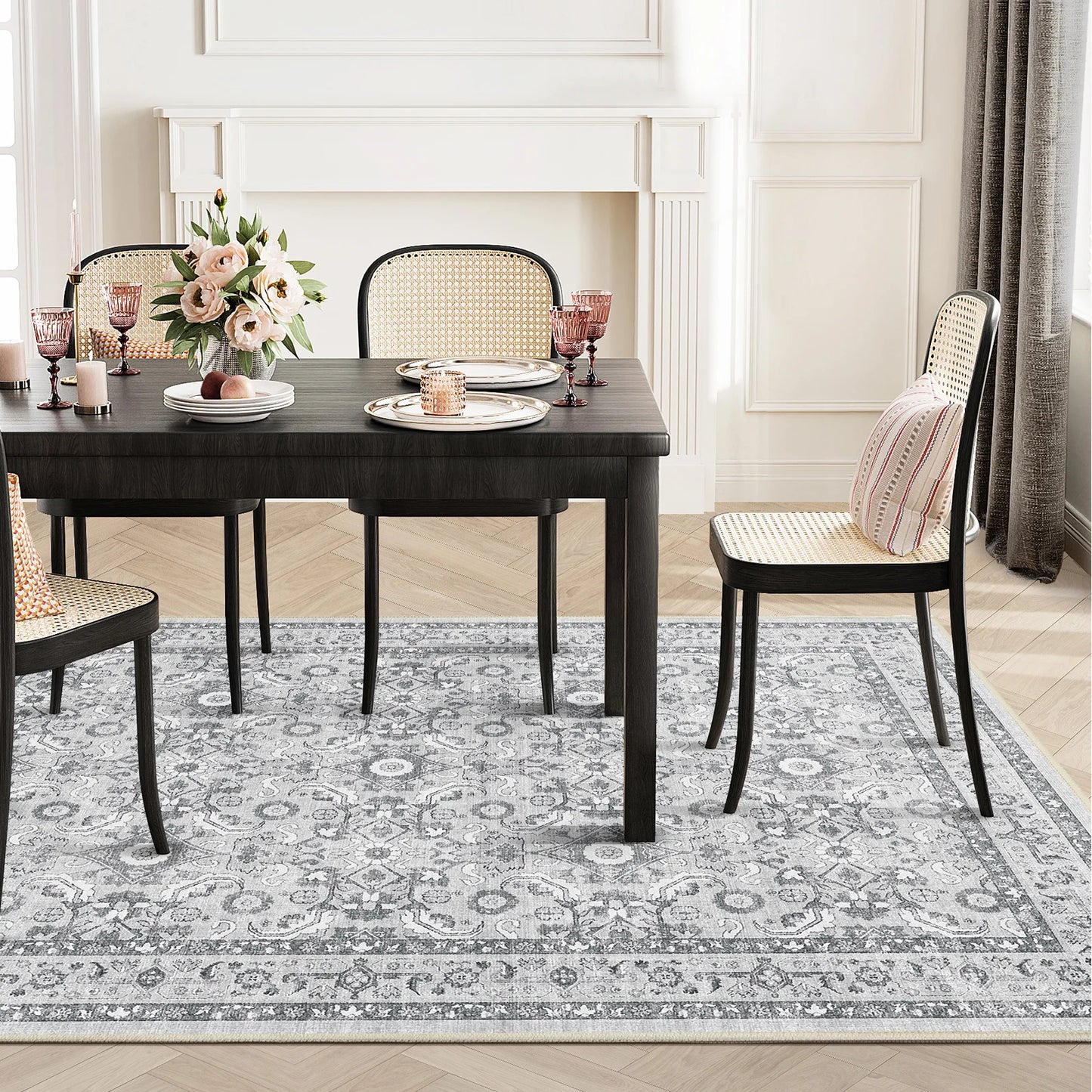 Persian Luxury Living Room Carpet 100 Percent Polyester Rug