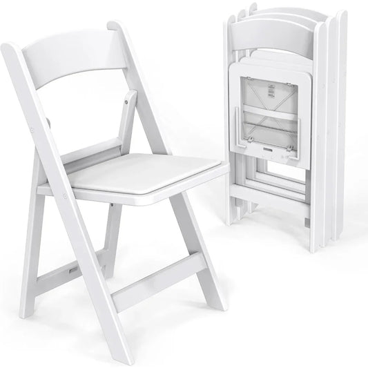 Resin Folding Chair With Cushioned Seat For Indoor Outdoor