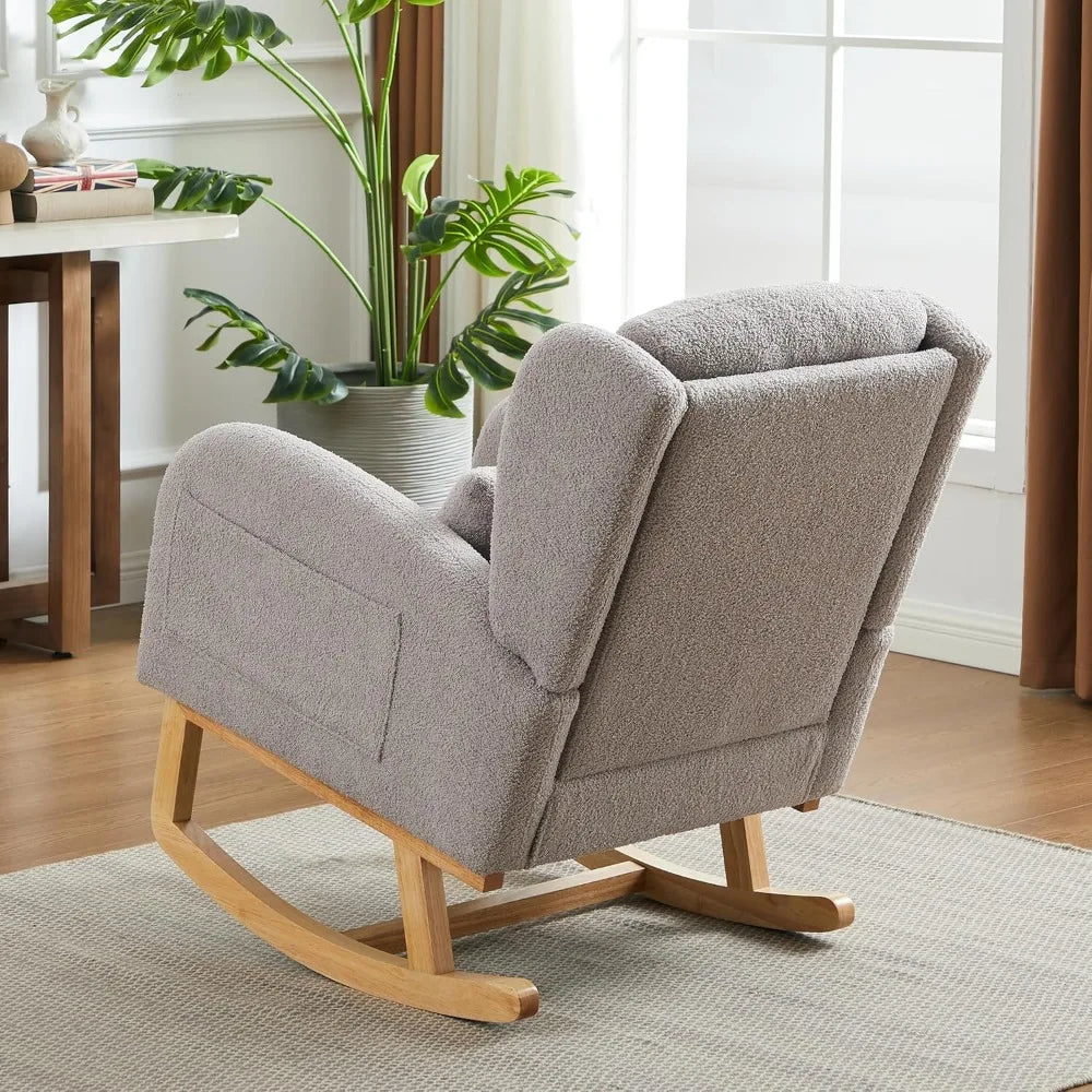 DAFIFY Teddy Rocking Glider Chair Upholstered Wingback