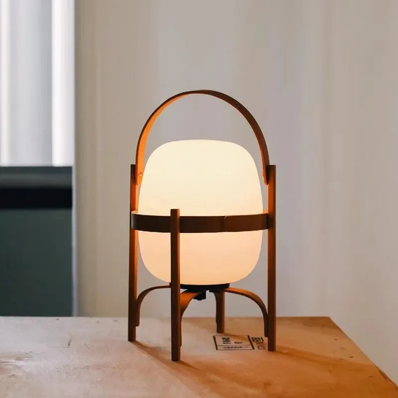 Wood Art LED Desk Lamp Modern Minimalist Bedside Light