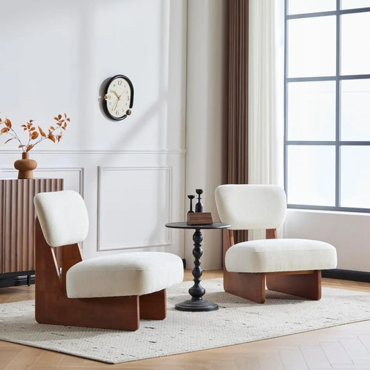 Angduo Low Profile Accent Chair Set Of 2 Modern Armless