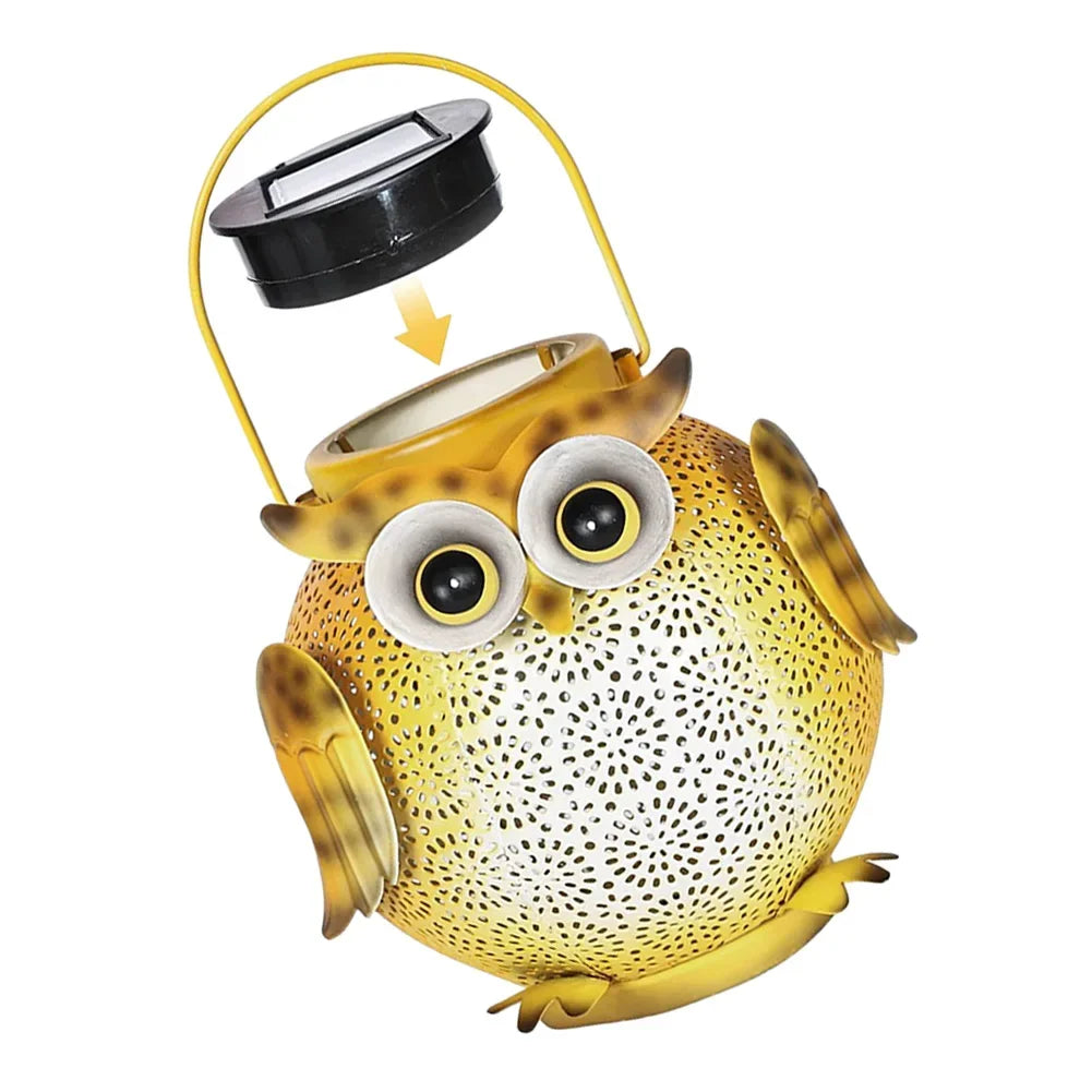 Neet Designs Emporium Iron Art Hanging Solar Lantern Owl