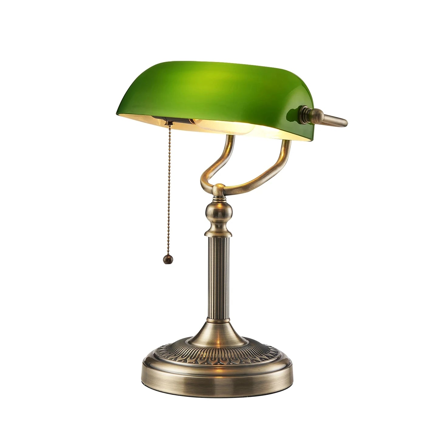 Glass Banker Desk Lamp With E27 E26 Socket Switches