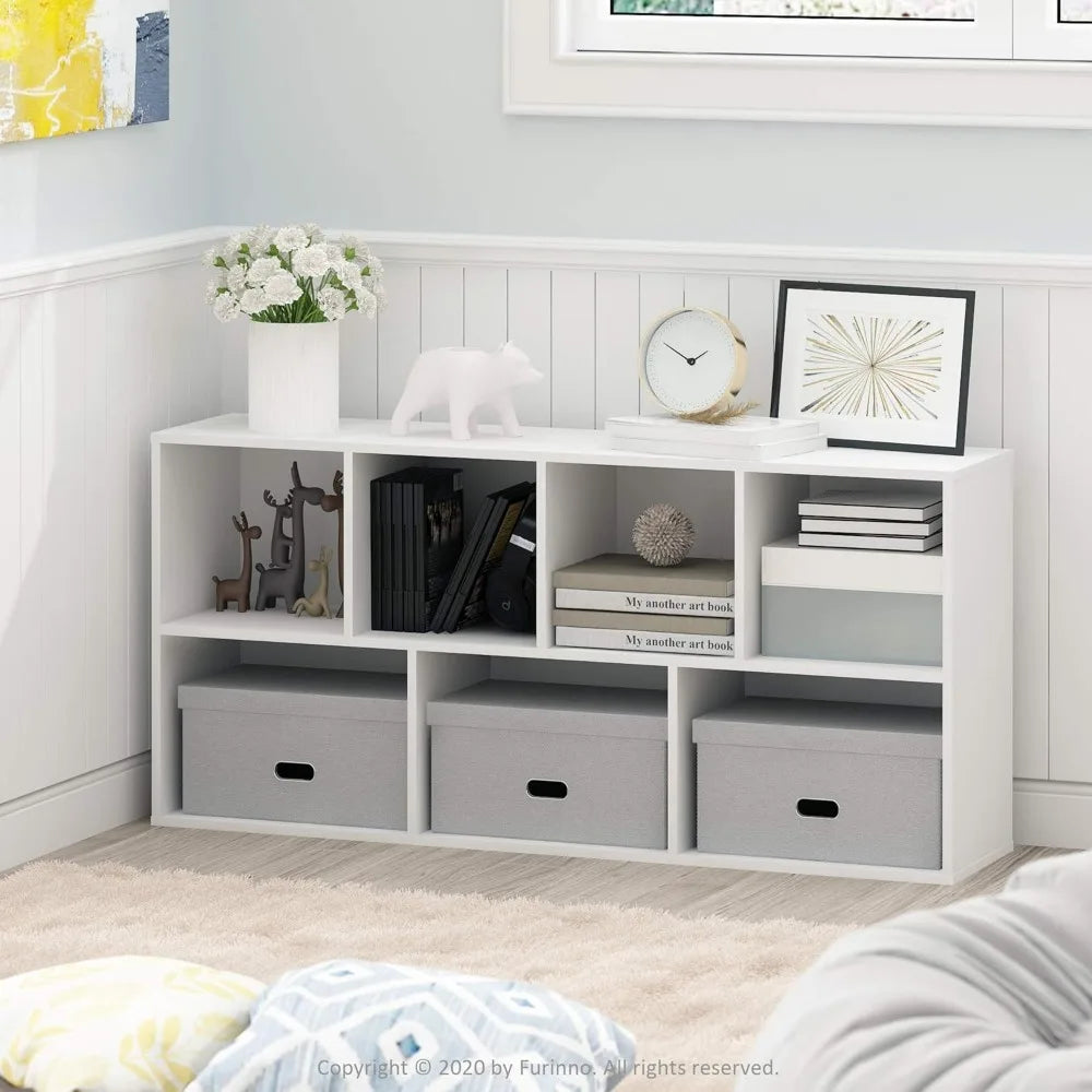 Luder Bookcase 7 Cube Storage Laminated Engineered Wood