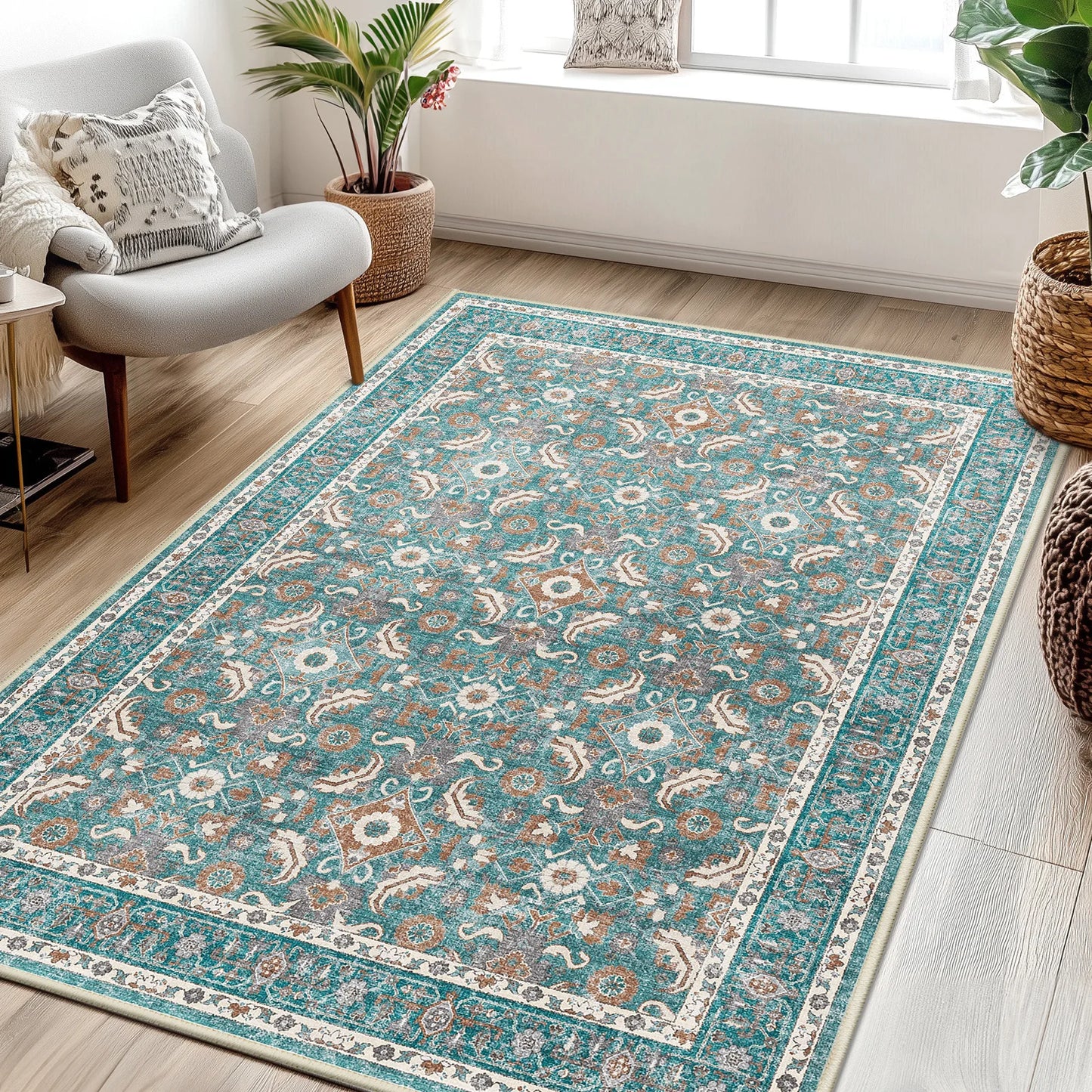 Persian Luxury Living Room Carpet 100 Percent Polyester Rug