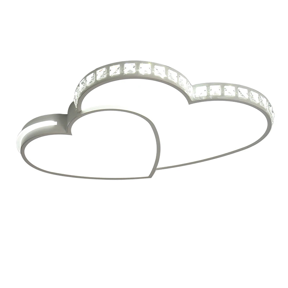 Modern Heart Shaped Crystal LED Flush Mount Ceiling Light