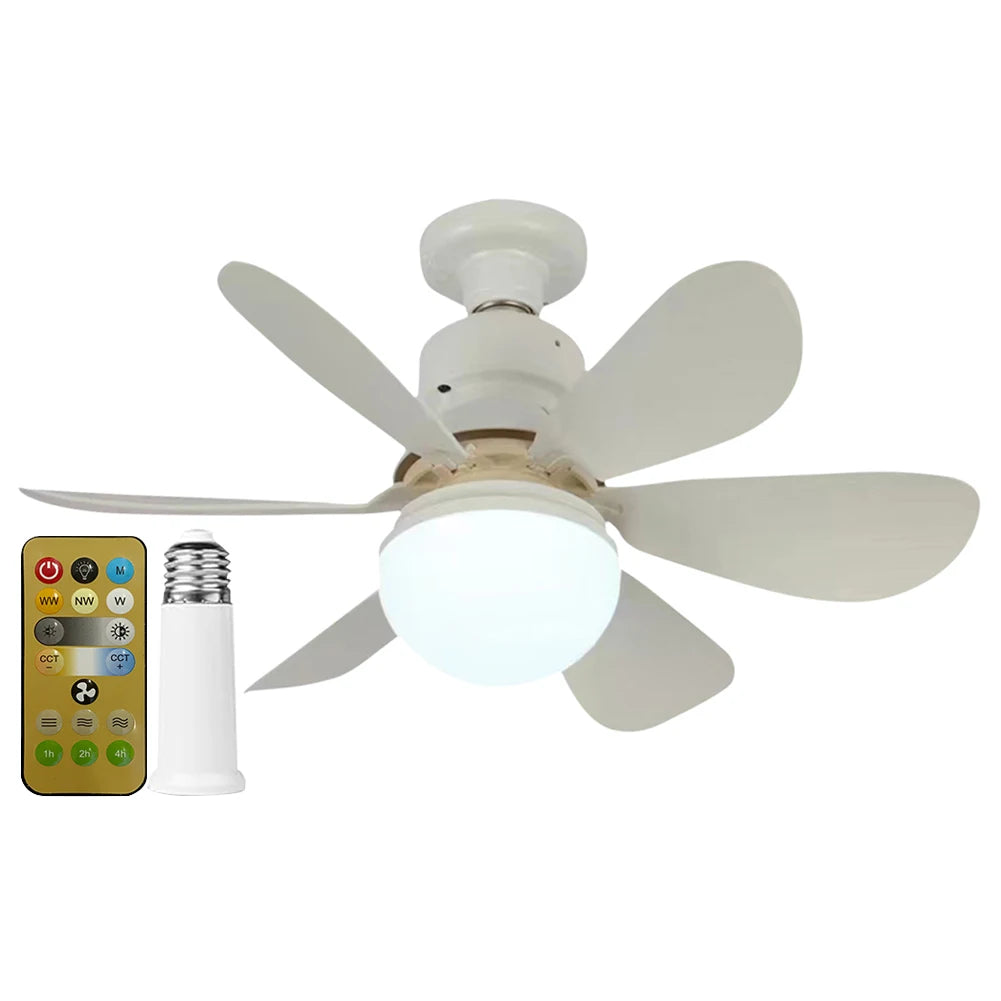 JOCESTYLE Ceiling Fan LED Lamp E27 Base Remote Control