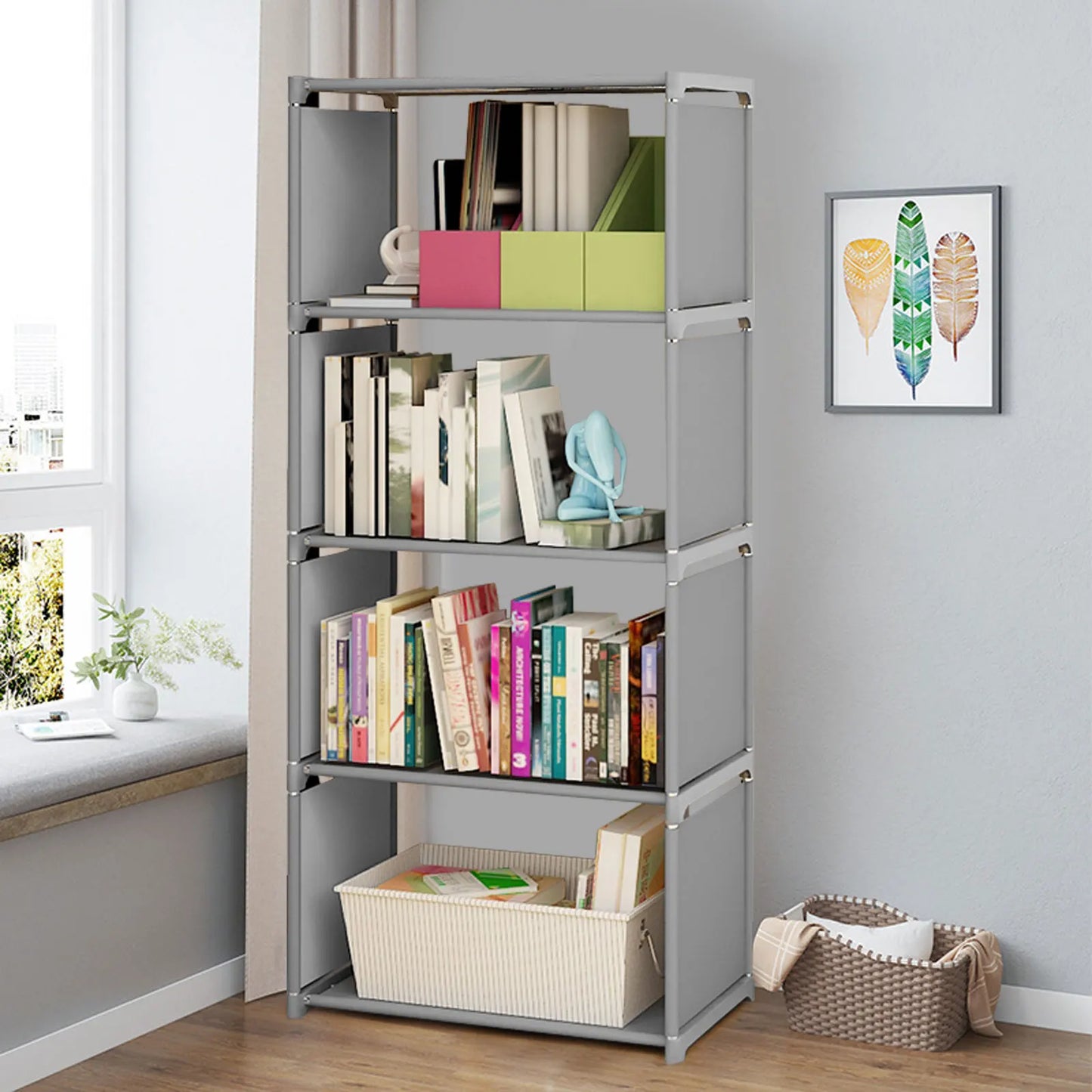 Finishes Modern Bedroom Bookcase Livingroom Multilayer Rack