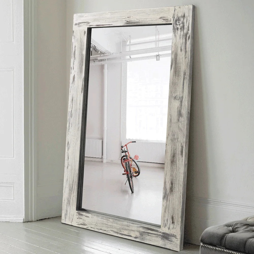 Dutrieux Solid Wood Leaning Wall Mirror