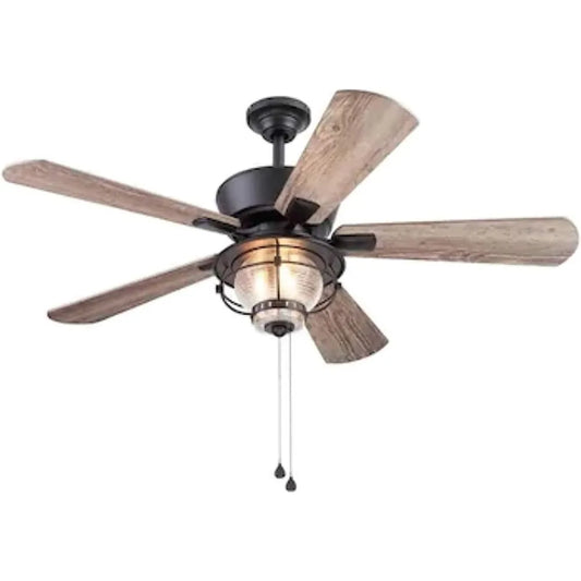 LED Indoor Outdoor Ceiling Fan With Light Kit Five Blade