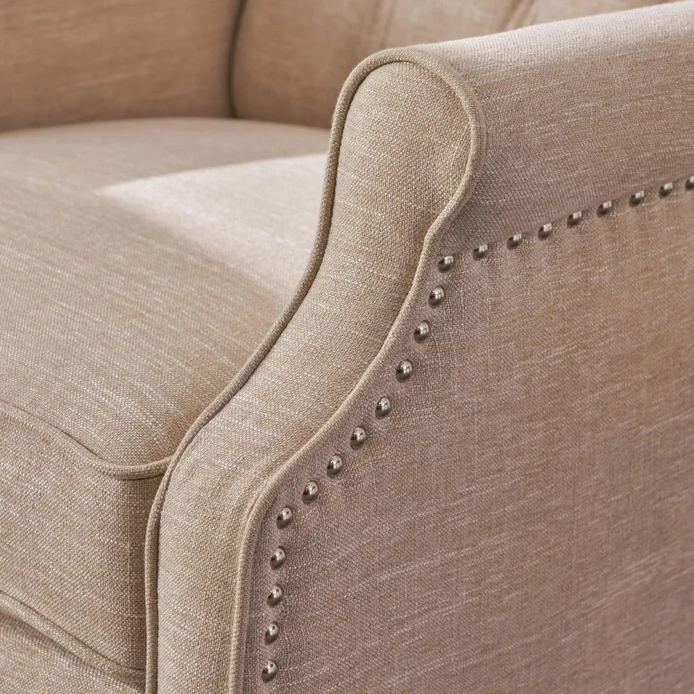 RBXC Elizabeth Tufted Fabric Recliner Wingback Reading Chair