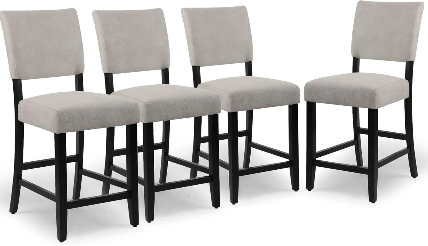 HUANZHUANG Counter Height Bar Stools Set of 4 Upholstered