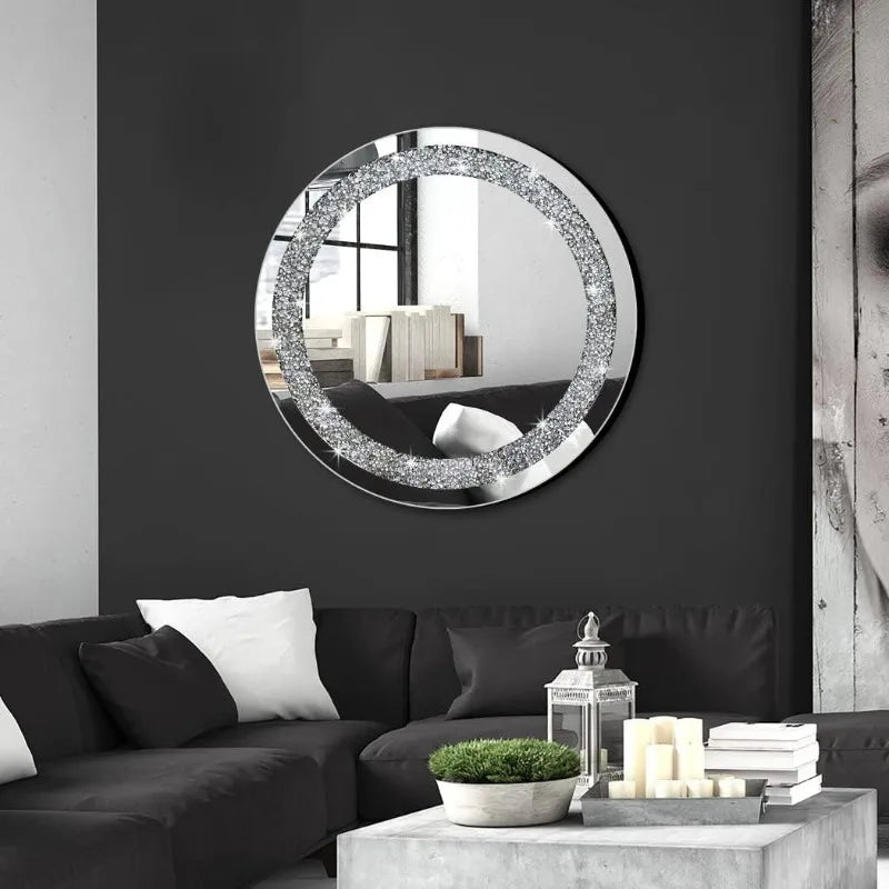 High Concerned Crystal Crush Diamond Mirror Wall Decor