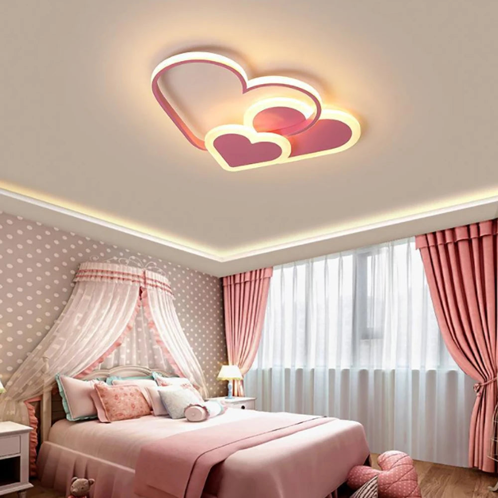 Modern Minimalist Heart Shape LED Ceiling Lamp For Bedroom