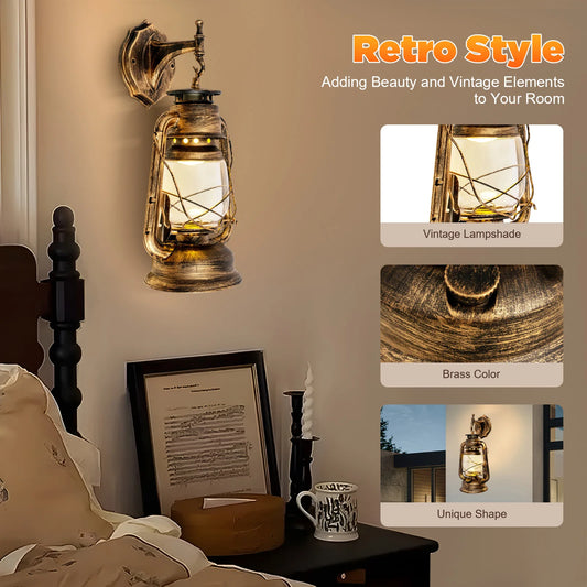 Origin Wall Sconces Retro Antique Rustic Lantern Lamp