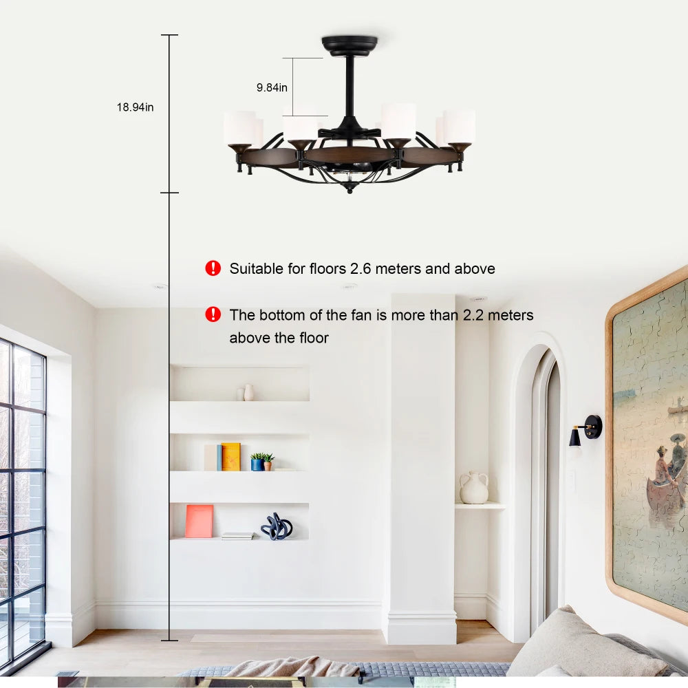 Filler Ceiling Fan Light Remote Control With Wood Grain