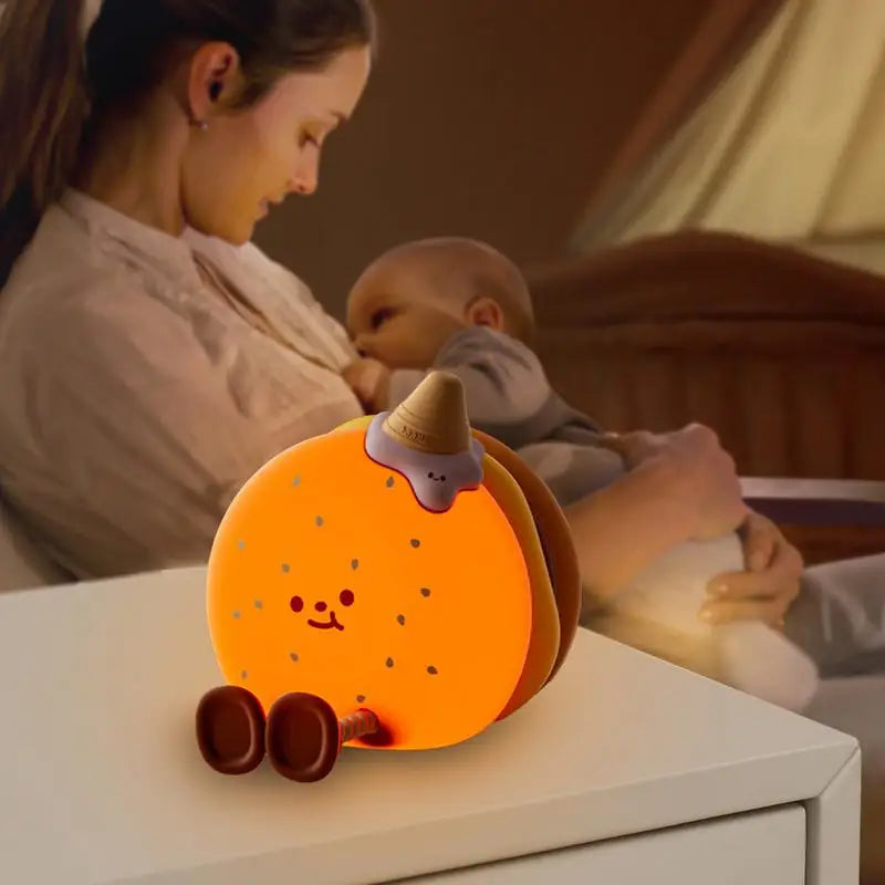 Burger Night Light Touch Control Phone Holder Adjustable