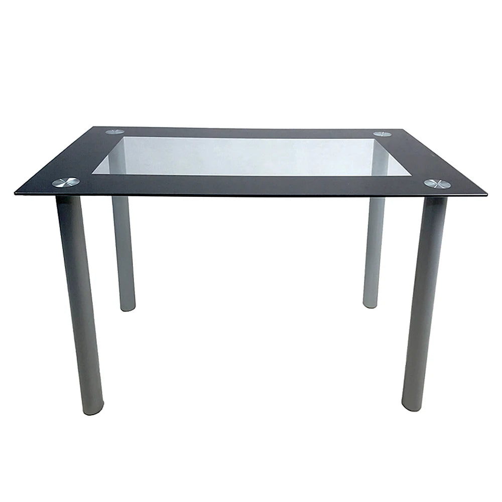 Tempered Glass Dining Table Rectangular Four Seater Modern