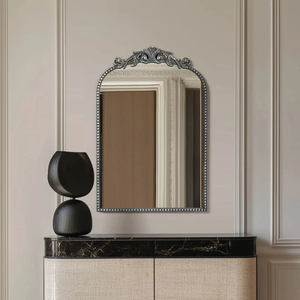 DUTRIEUX Filigree Arch Metal Wall Mirror Floral Design