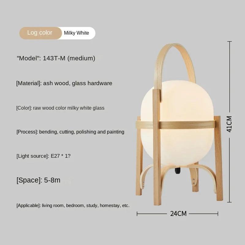 Wood Art LED Desk Lamp Modern Minimalist Bedside Light