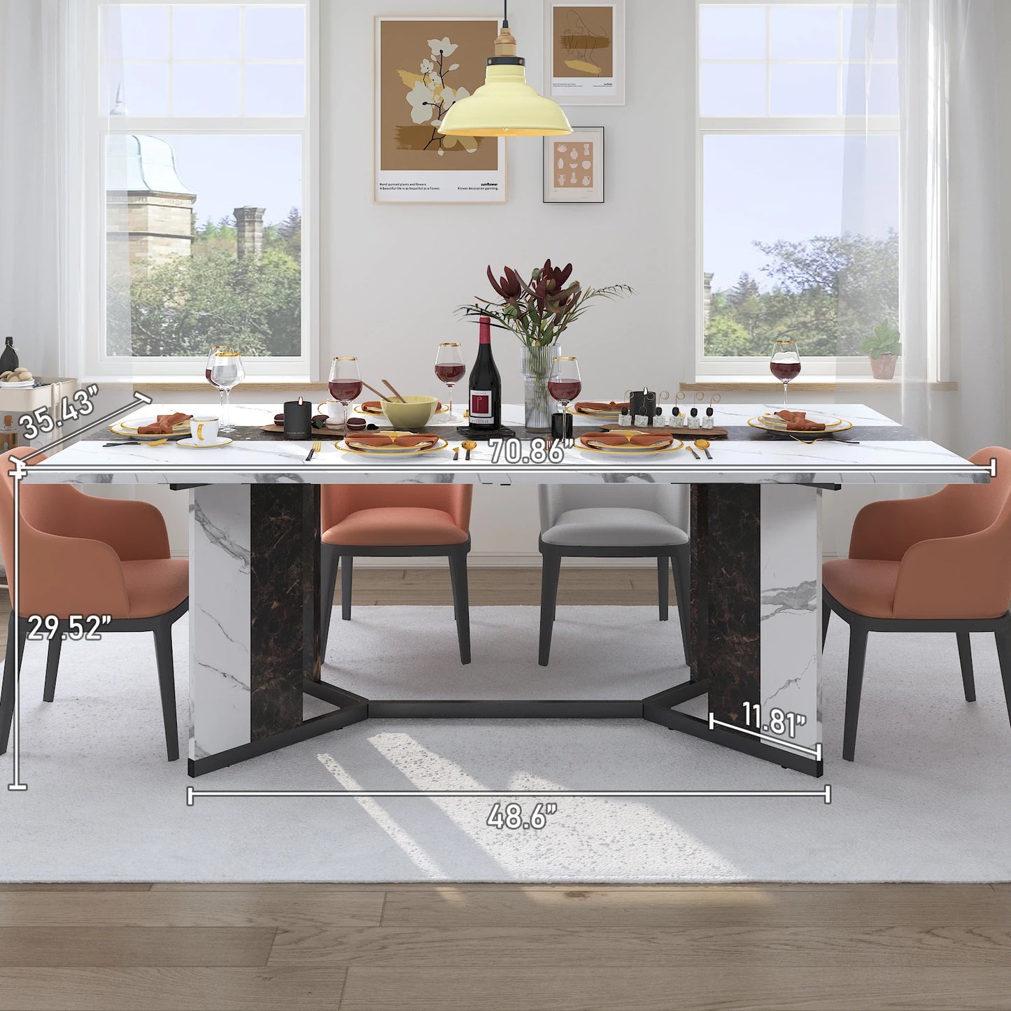 QiaoShiRen Rectangular Dining Table For Home Dining