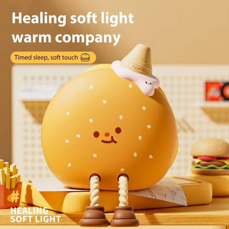 Burger Night Light Touch Control Phone Holder Adjustable
