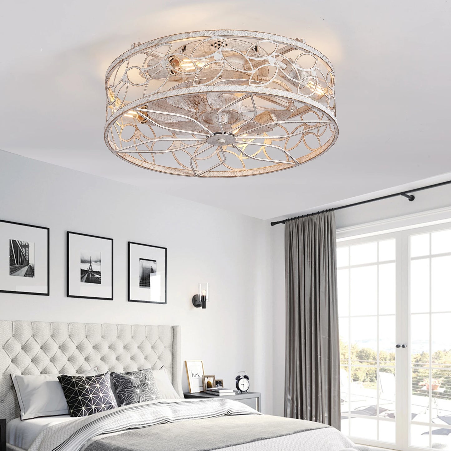ARLGSITE Ceiling Fan Light With Remote Control Industrial