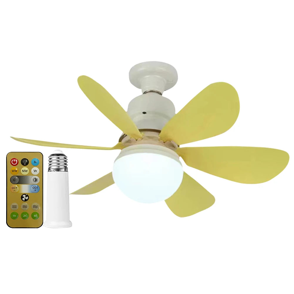 JOCESTYLE Ceiling Fan LED Lamp E27 Base Remote Control