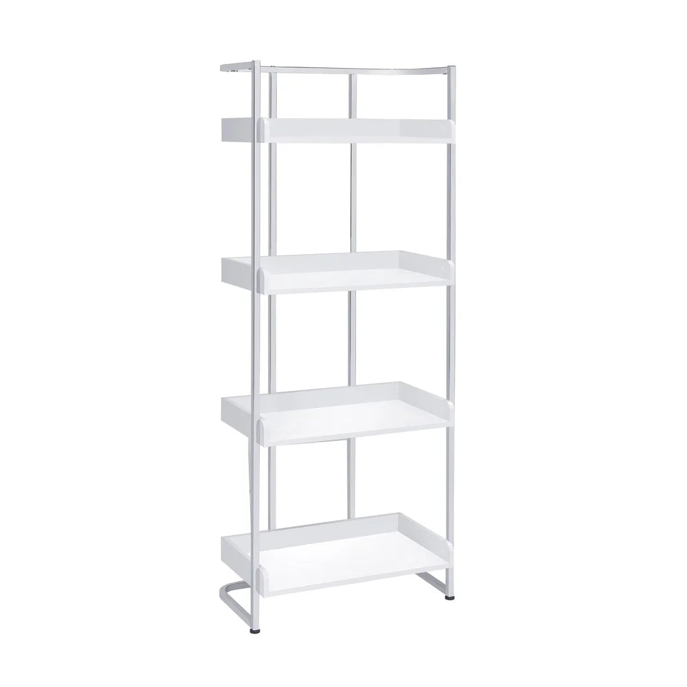 Finishes Modern Four Shelf Open Back Steel Bookcase Unit