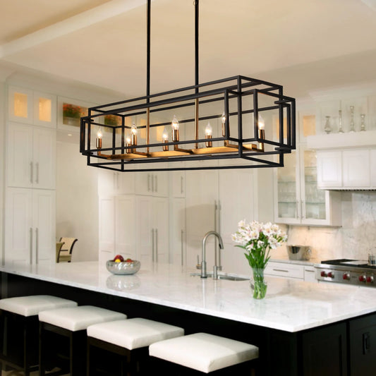 LovingC Retro Industrial Chandelier For Dining Room And Kitchen Island