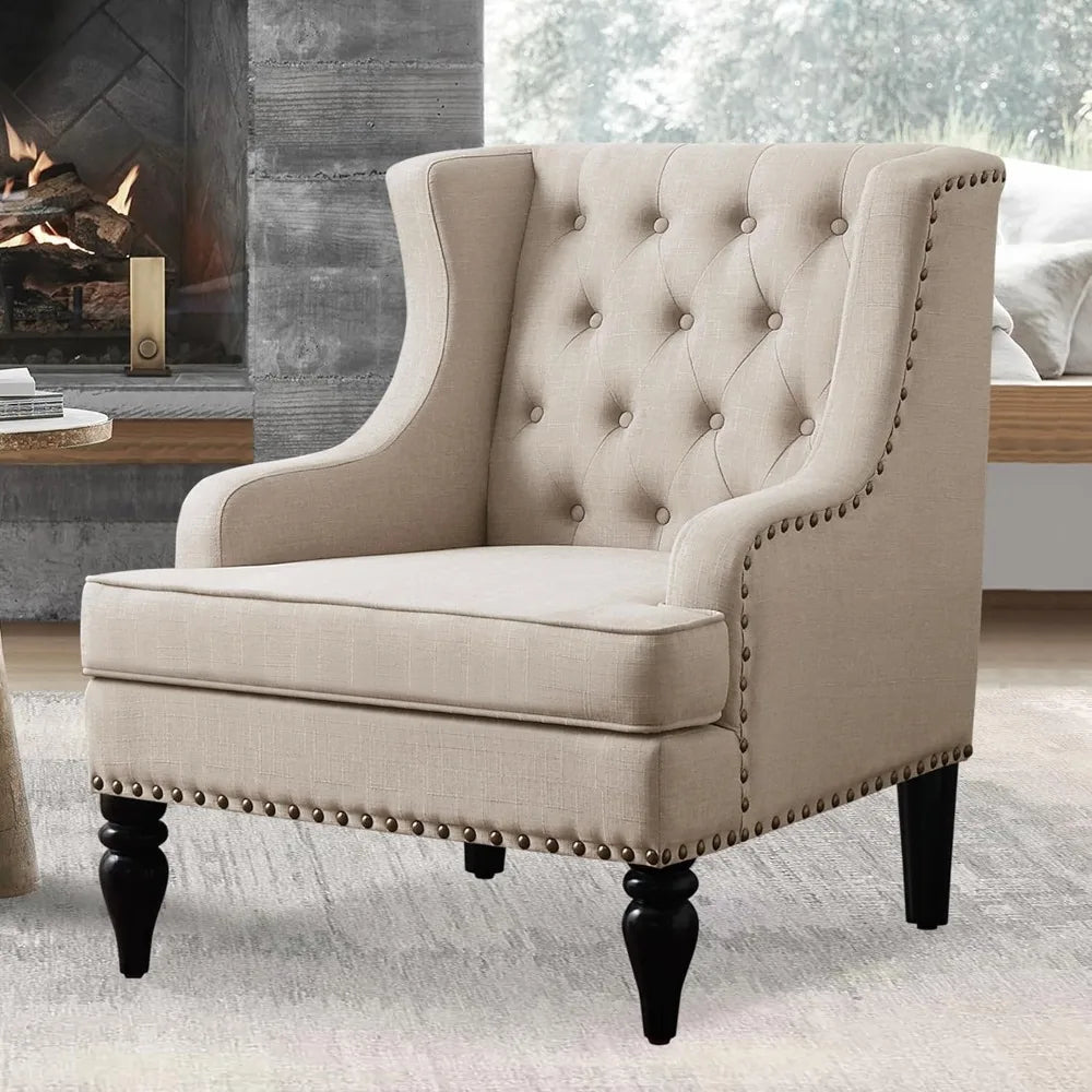 Dafify Modern Upholstered Wingback Armchair Reading Chair