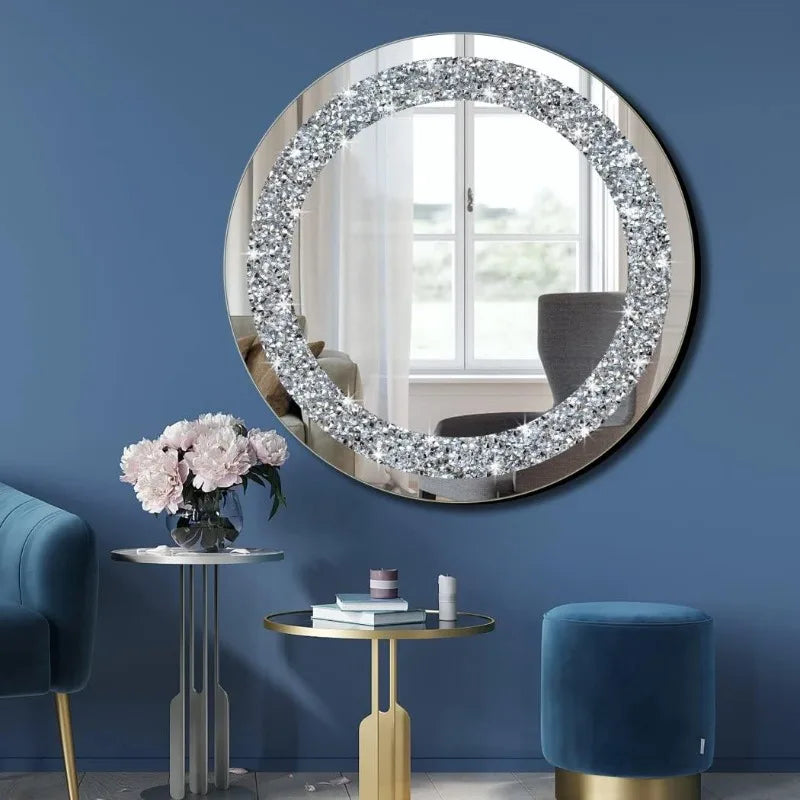High Concerned Crystal Crush Diamond Mirror Wall Decor