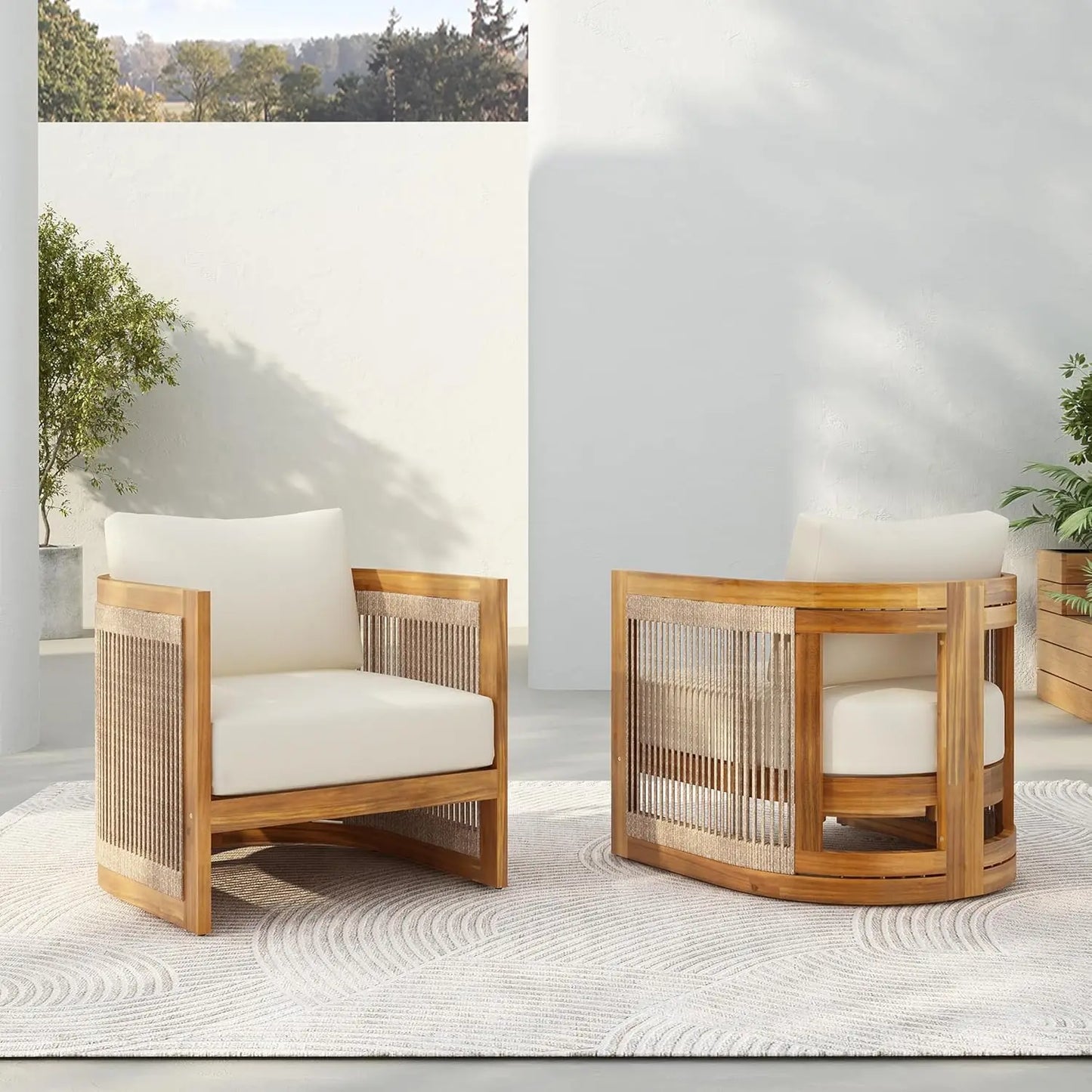 Neet Designs Emporium Dora Patio Club Chairs With Cushions