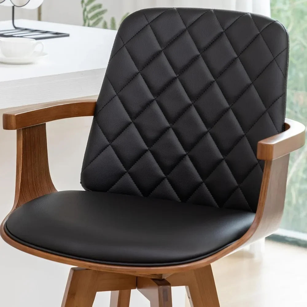 ANGDUO Bar Height Stools Set 2 Swivel Arched Back And Arms