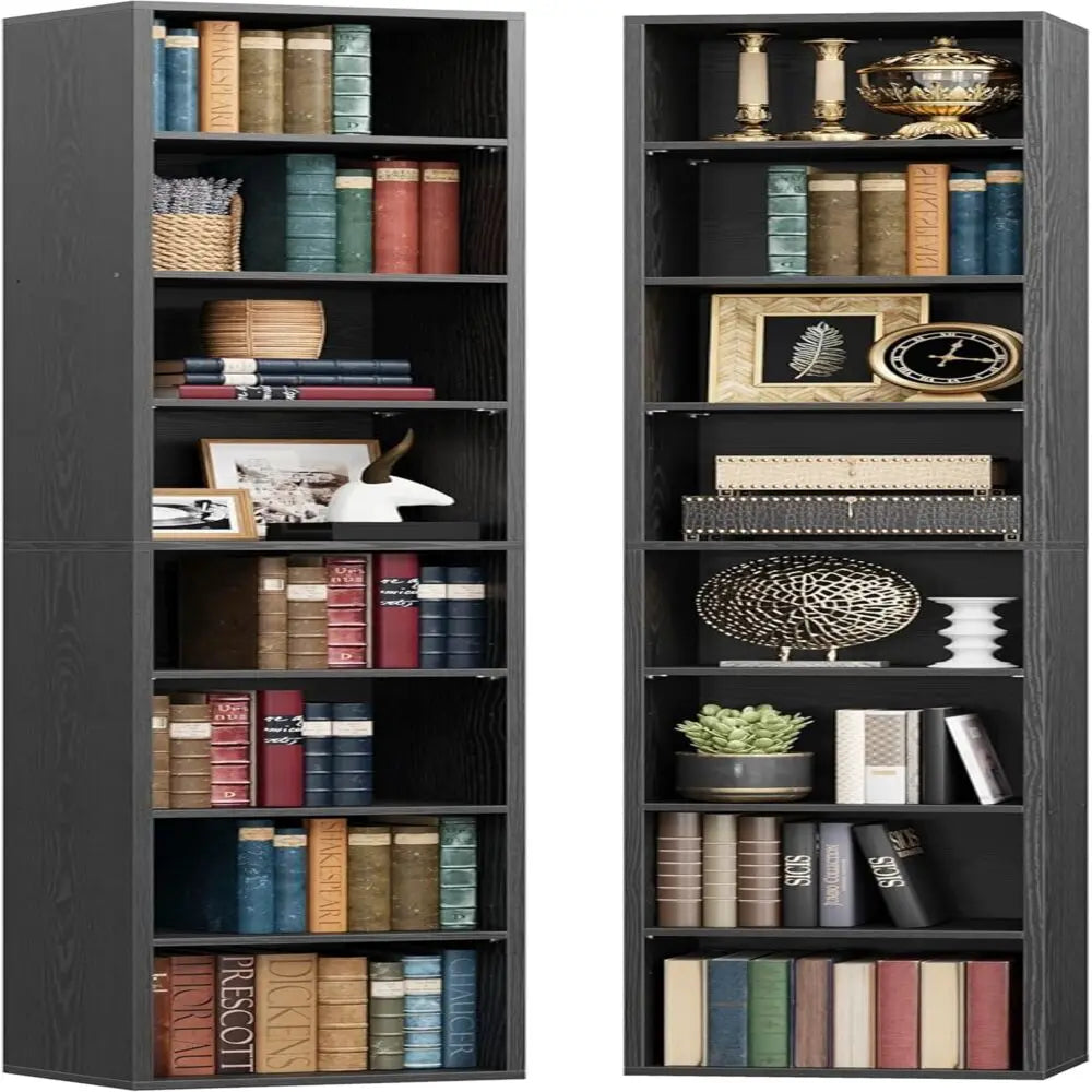 Ironck Tall Narrow Bookshelf Set For Living Room And Office