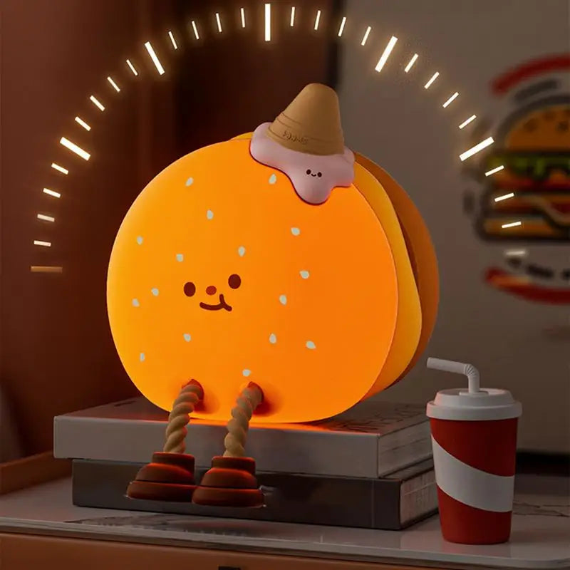 Burger Night Light Touch Control Phone Holder Adjustable