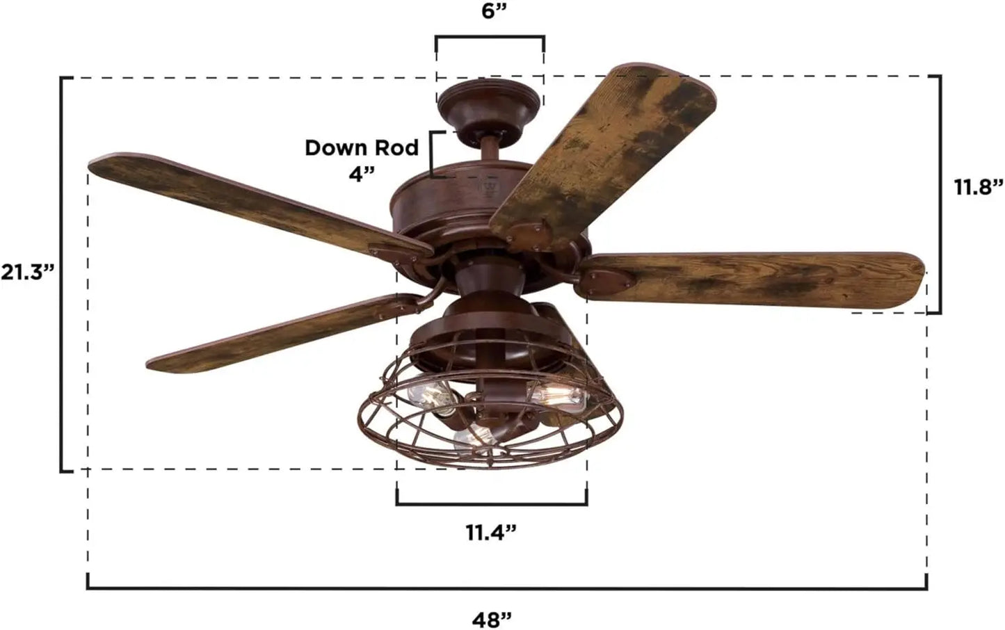Barnett Barnwood LED Ceiling Fan Light Kit With Remote