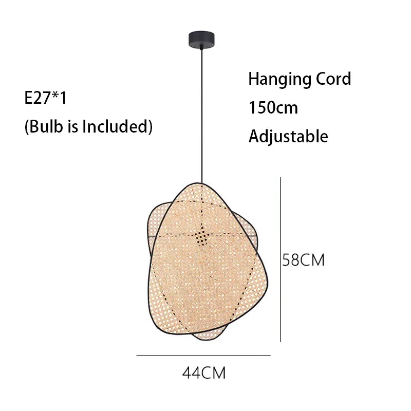 Rattan LED Floor Lamp With Nightlight For Living Room