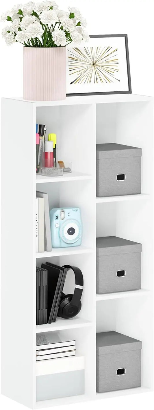 Luder Bookcase 7 Cube Storage Laminated Engineered Wood